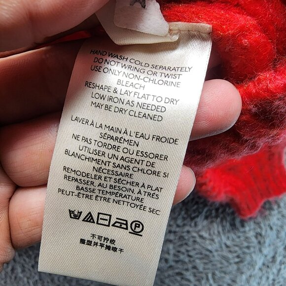 Free People Sweater Womens Small Red Knit Carter Oversized Boho - Picture 5 of 10